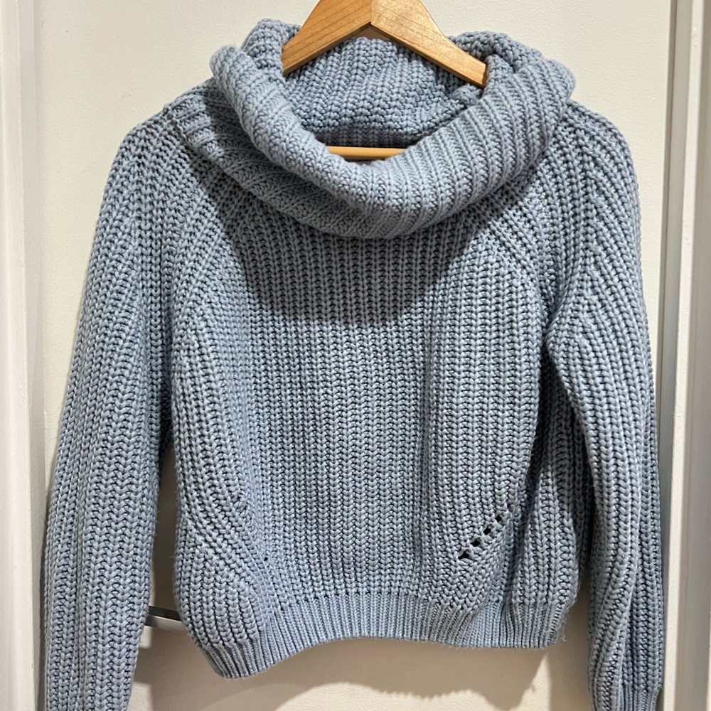 Blue Turtleneck Sweater